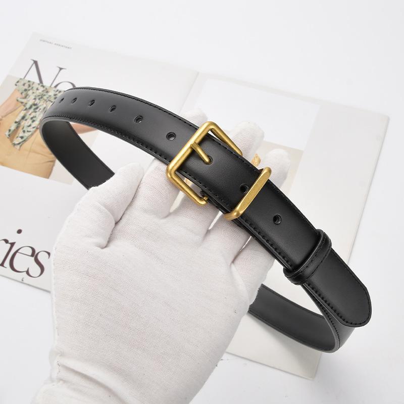 Gürtel im Hongkong-Stil für Damen, trendige Dornschließe, Echtleder-Gürtel für Damen, koreanischer Stil, Rindsleder, Retro, lässiger Hosen-Gürtel, schlicht