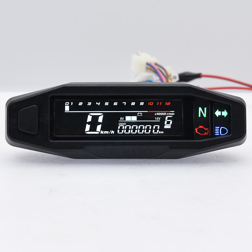 Universal Motorcycle Speedometer Oil Gauge Tachometer Digital Meters Instrument Cluster Turn Signal Light Indicator