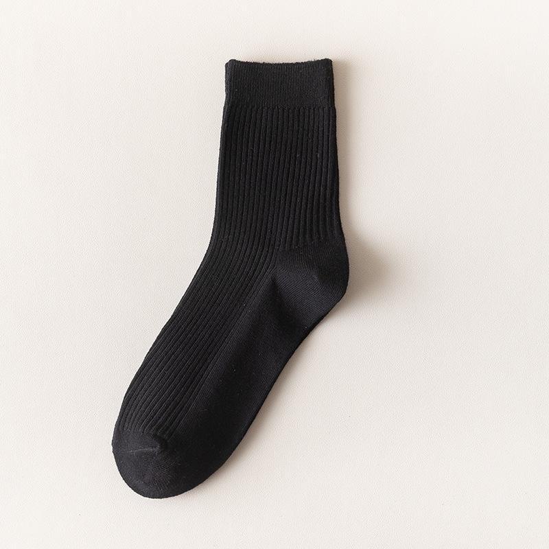 Mid-Tube Sportsocken für Herren - Einfarbige Baumwolle für Frühling, Herbst und Winter
