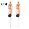 Outdoor Atmosphere Lighting for Halloween 2Pcs Solar Skeleton Stake Light, Glowing Realistic Figurine, Waterproof Powered Haunted House Decor