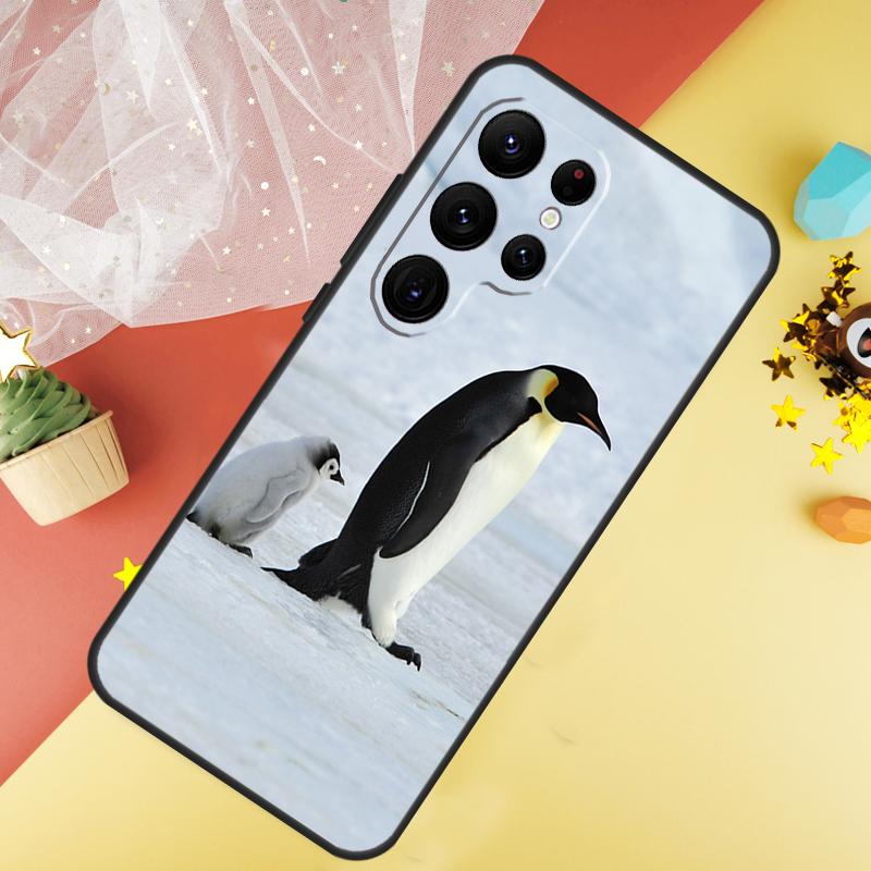Penguin Snow Arctic Cute Animal Phone Case For Samsung Galaxy S25 S26 Ultra S21 S20 S22 S23 Ultra S10 Plus S24 FE Cover Coque