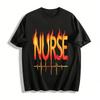 Fiery Style Nurse Themed ECG Print Casual Top Pure Cotton T-shirt