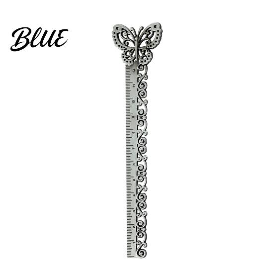 Classical Charm Bookmark Butterfly Ginkgo Ruler 2 in 1 Metal Measuring Page Marker