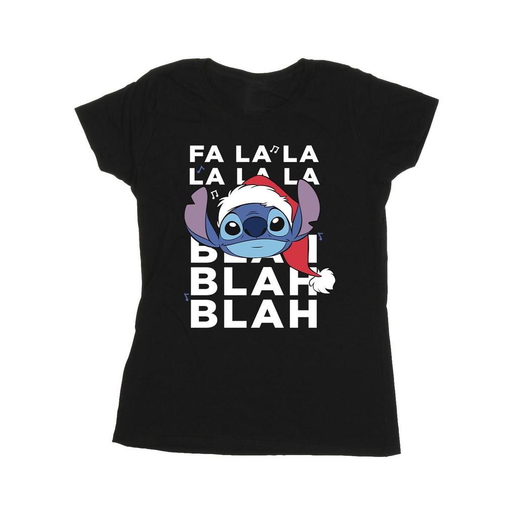 Disney Damen/Damen Lilo und Stitch Weihnachten Blah Blah Blah Baumwoll-T-Shirt