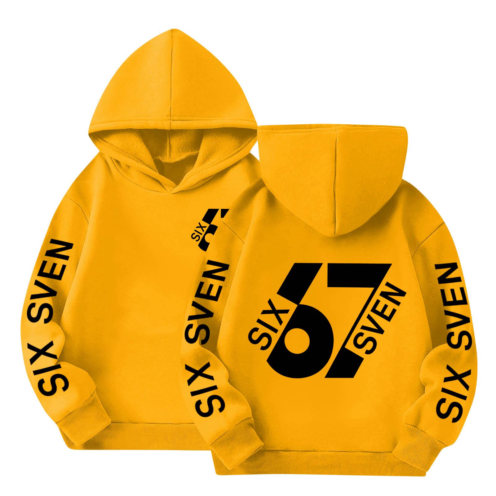 

Boys Printed Hooded Long-Sleeve Sweatshirt Casual Sports Comfort Sweatshirt 160 жовтий