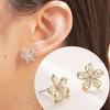 925 Silver Crystal Heart Hoop Earrings for Women Luxury Fashion Jewelry