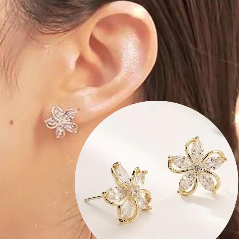 925 Silver Crystal Heart Hoop Earrings for Women Luxury Fashion Jewelry