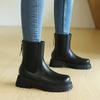 New women's fashion boots European and American large-size shoes platform sleeve rubber middle heel round head autumn and winter mid-tube boots