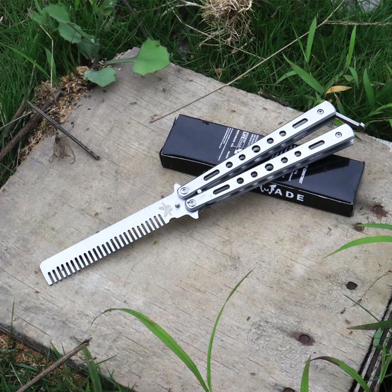 Unsharpened Folding Butterfly Practice Comb for Outdoor Camping