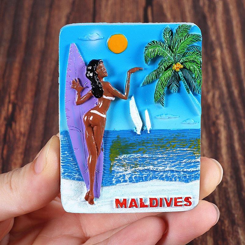 Korea Girl Map Japan Architecture Maldives 3d Fridge Magnet Hawaii Beach America USA Tourism Souvenir Collection Gift Home Decor