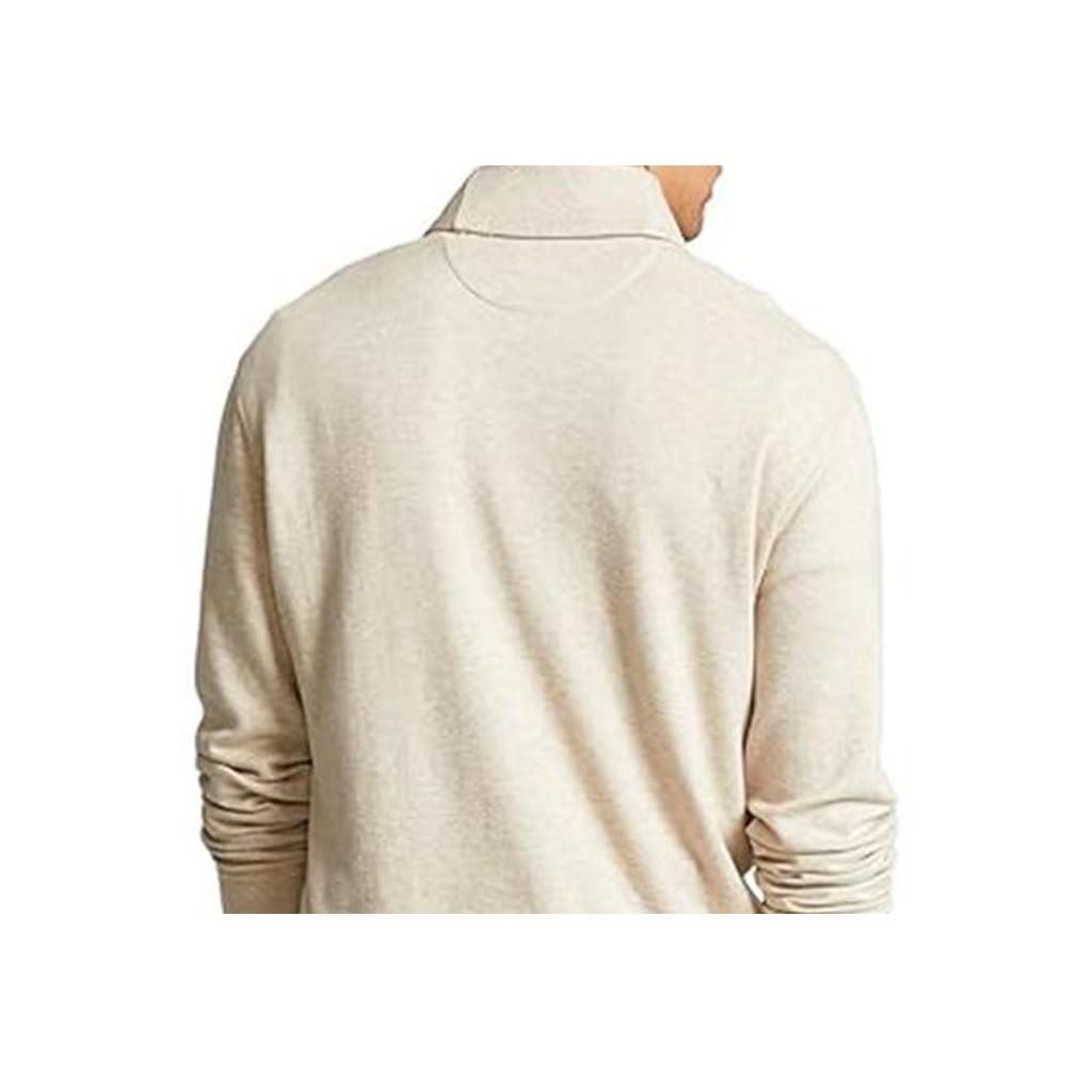 Polo Ralph Lauren Solid Color Long Sleeve Polo Shirt Men tops Beige 710877989-002
