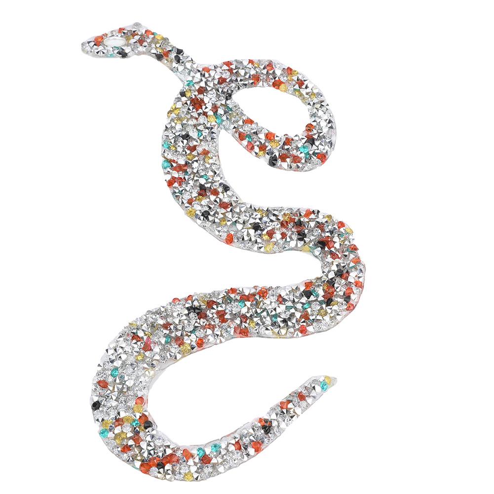 SnakE Shaped Rhinestones Trim Ribbon Mesh Wrap Roll   Clothing Accessories Applique (Silver)