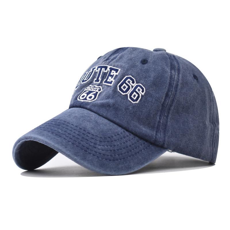 Hat Pure Cotton 66 Baseball Hat Water Wash Embroidered Big Letter