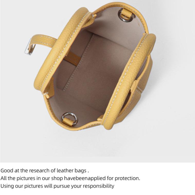 Vegetable Basket Bag Genuine Leather Crossbody Bag Fashionable Versatile and High-end Single-shoulder Bucket Bag