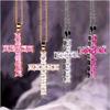 Neue Mode Halsketten Damen Anhänger Gold Mehrfarbig Kristall Jesus Kreuz Anhänger Für Damen Halskette Party Freizeit Schmuck