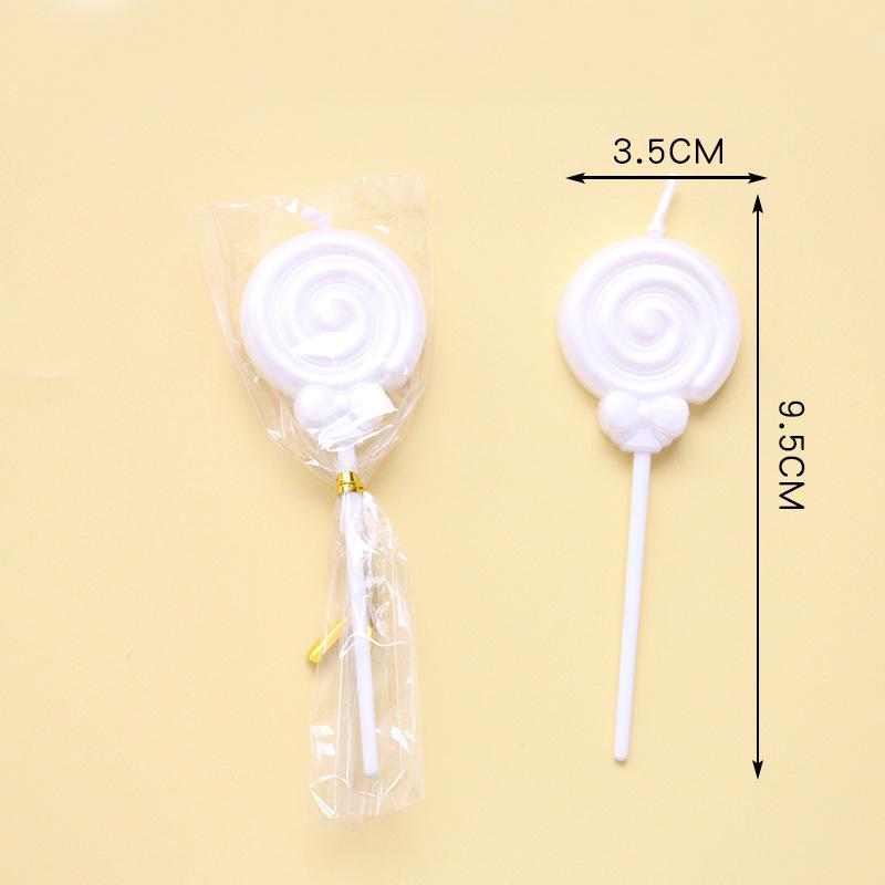 Single Bow Candle Beautiful Cake Decoration Plug-in Pink and White Cartoon Lollipop Birthday Candle
