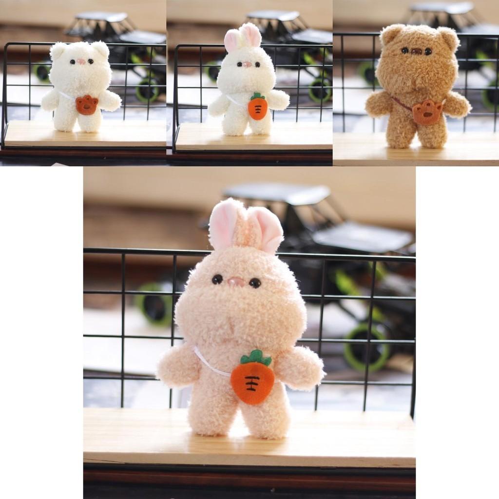 Adorable Pp Cotton Plush Animal Keychain Cute Brown Teddy Bear Bag Charm