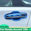 For Honda Accord X 10th 2018     Hybrid Stainless Steel Car Door Handle Bowl Cover Trim Molding Cover Strips