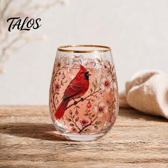 Elegant Gilded Rim Glass Cup, Egg Shape Clear Lead-Free Crystal Enamel Painted Golden Water Cup Vintage Drinking Tumbler, Large Capacity Glassware for