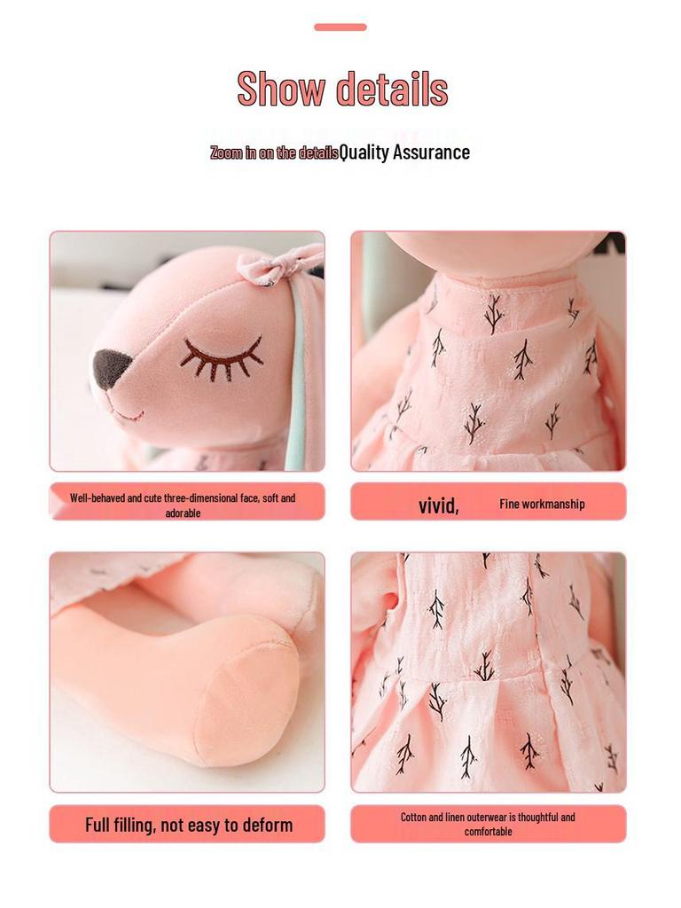 Mengmeng Anan Plush Bunny Couple - Children's Comfort Doll & Easter Family Ornament.