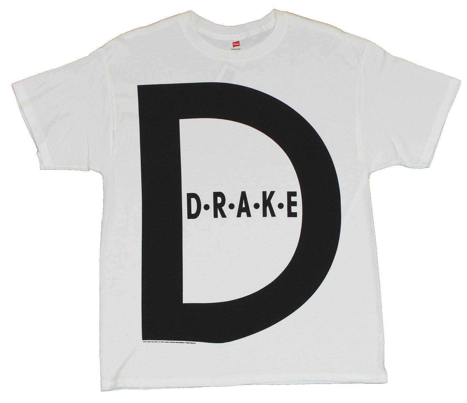 Drake (Young Money Star) Adult New T-Shirt - Giant D Logo on White S