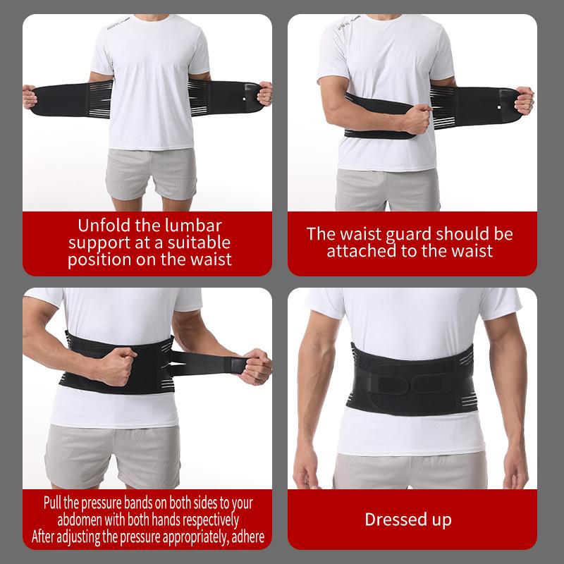 Compression Elastic Fitness Waist Support Belt Breathable Adjustable Lumbar Back Brace for Back Pain Relief