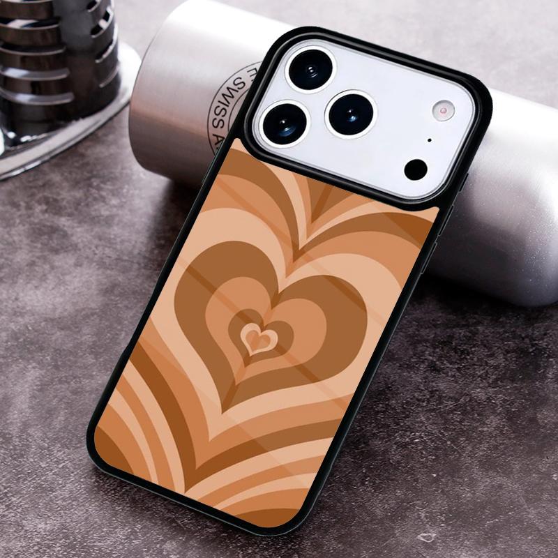 Latte Love Coffee Heart Phone Case for iPhone 17 16 15 Pro Max Air 14 13 12 11 Plus Shockproof Capa Cover