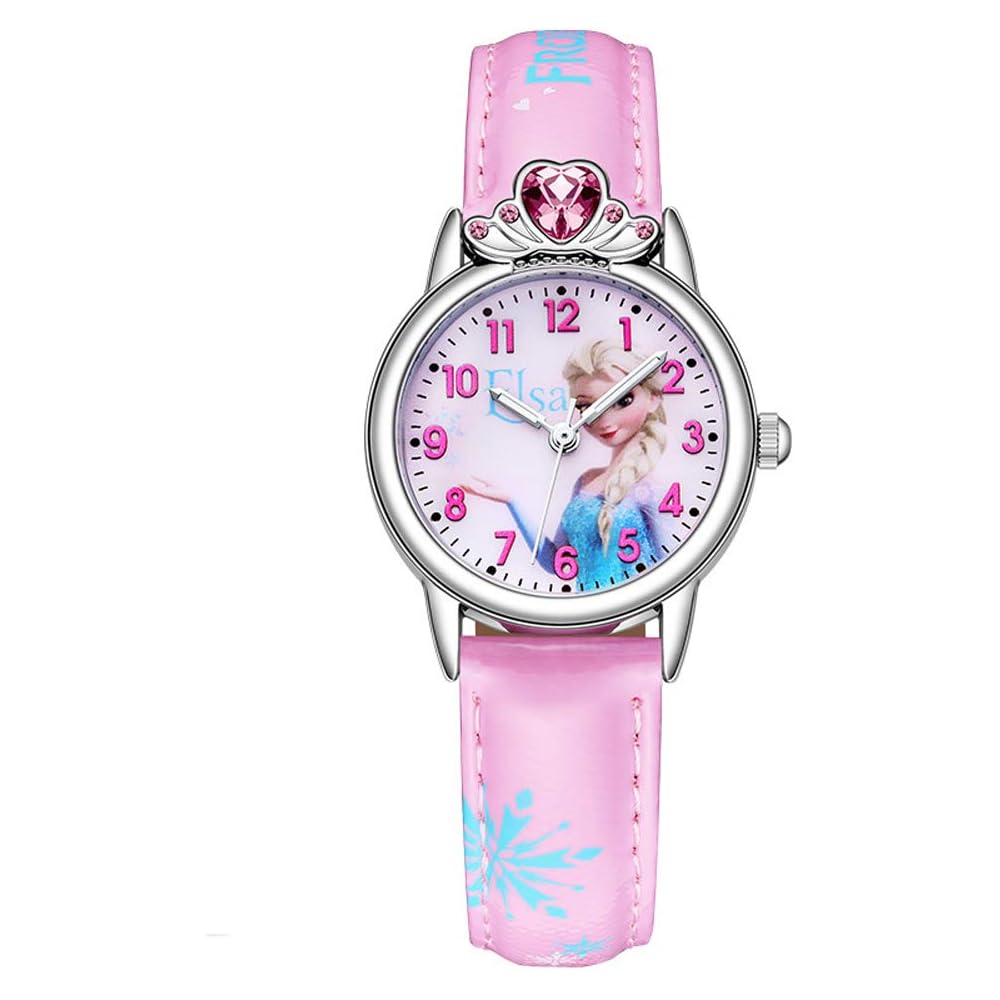 Elsa Girls Pink Light-Up Watch for Kids - Perfect for School Entrance Ceremony - Gift Edition