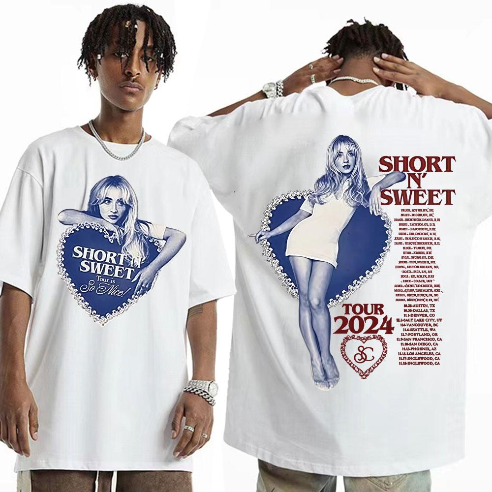 Sabrina Carpenter Short N' Sweet Tour 2024 Graphic T Shirt Men's Women's Clothing Fashion Aesthetics Harajuku Streetwear T-shirt