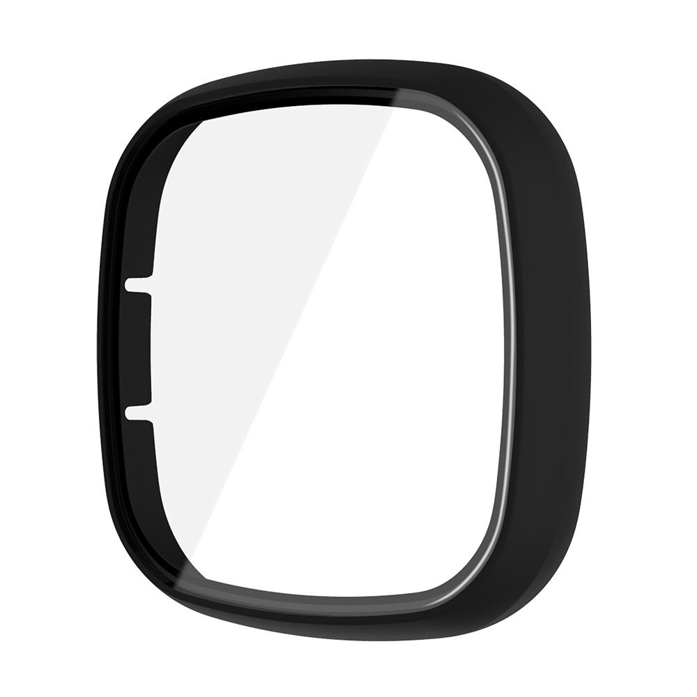 Glass+Case Full for Fitbit Versa 3 Protective Case Screen Protector Hard PC Matte Bumper Shell for Fitbit Sense All-Around Cover