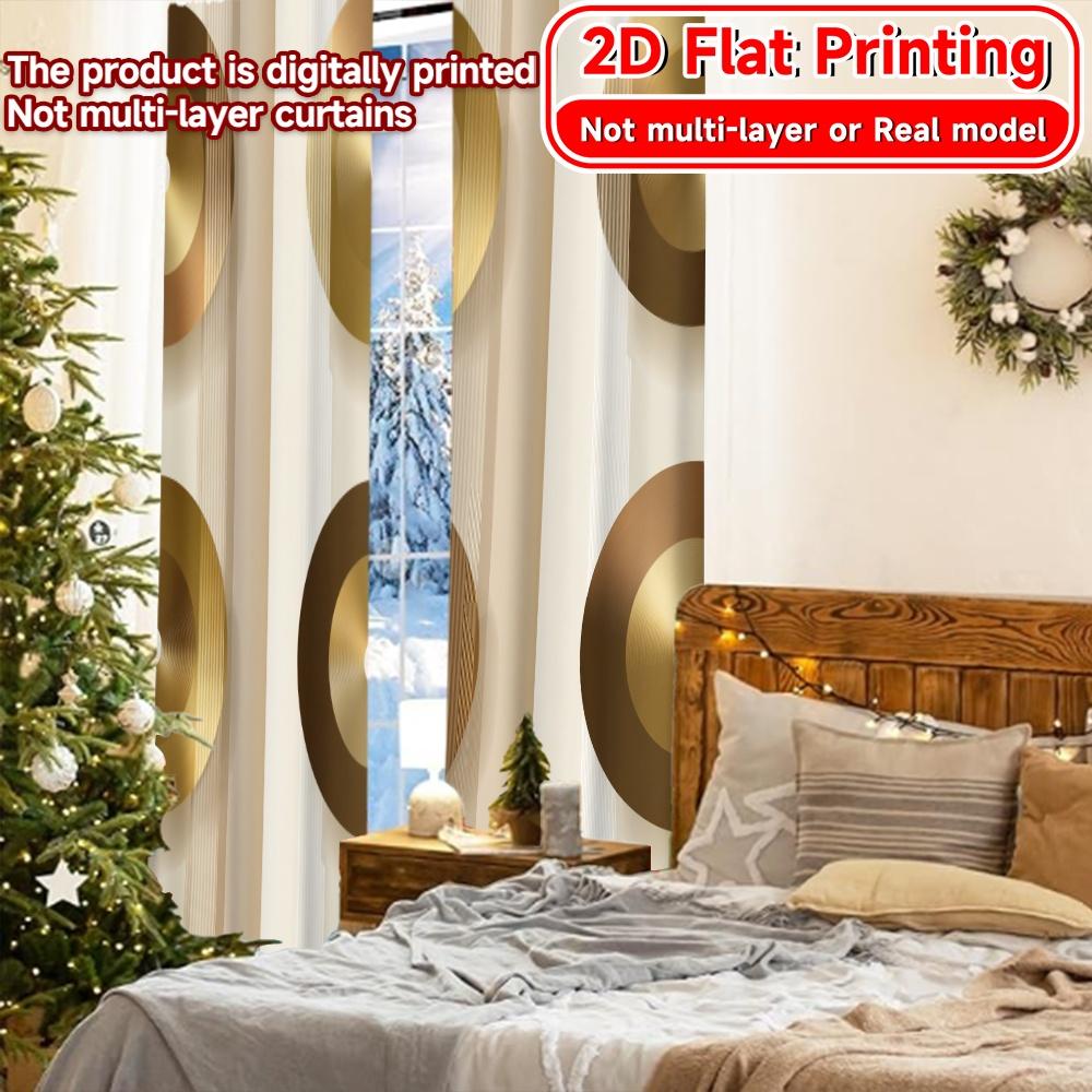 2D Flat Printing  2pcs Geometric Harmony(1) Modern Print Curtains Fabric Curtains Decorations Use for Room   Kitchen   Study