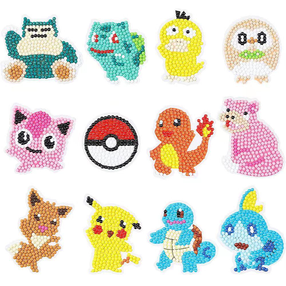 DIY Pikachu Diamond Painting Stickers - Cartoon Anime Pokemon Craft for Kids