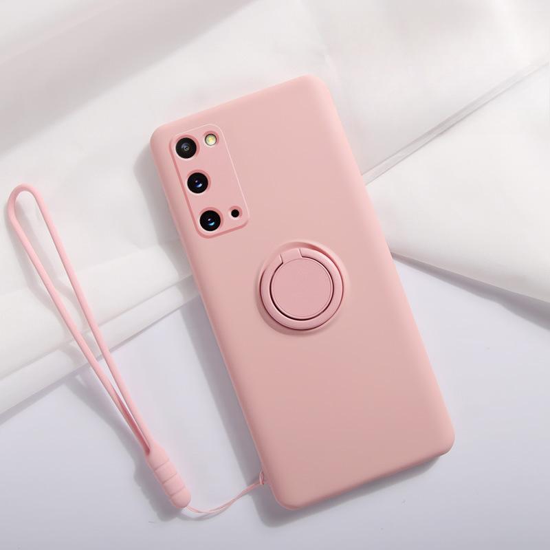 Suitable for Samsung S25Ultra Phone Case, S24FE Liquid Silicone Ring Bracket, Full Package, S10 Lens Case