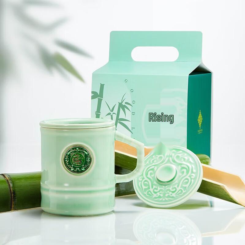 Chinese Style Celadon Ceramic Tea Mug with Infuser