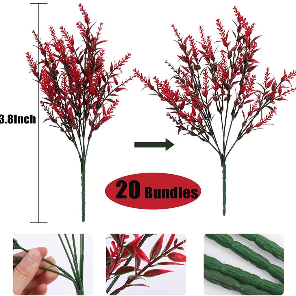 Outdoor Artificial Simulated Green Plants 7 Heads 35 Mesh Lavender Fake Flower Plant Window Decoration Pointed Wheat Ear Handle Bundle