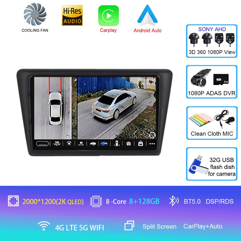 Android 14 Car Radio For Skoda Rapid 2013-2019 Multimedia Video Player Stereo GPS Navigation Wireless Carplay Android Auto WIFI