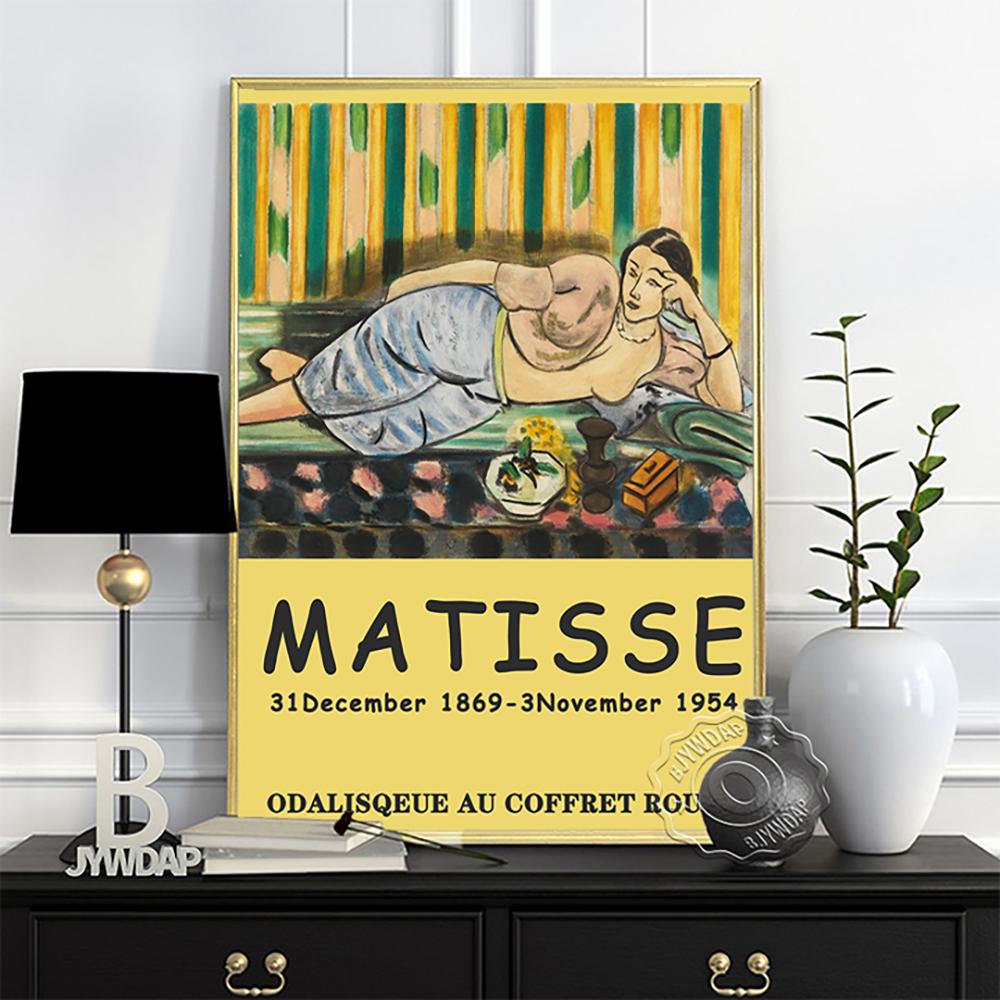 Henri Matisse Museum Exhibition Poster, Les Pivoines Oil Painting, Matisse Colours Abstract Wall Picture, Living Room Wall Decor No Frame
