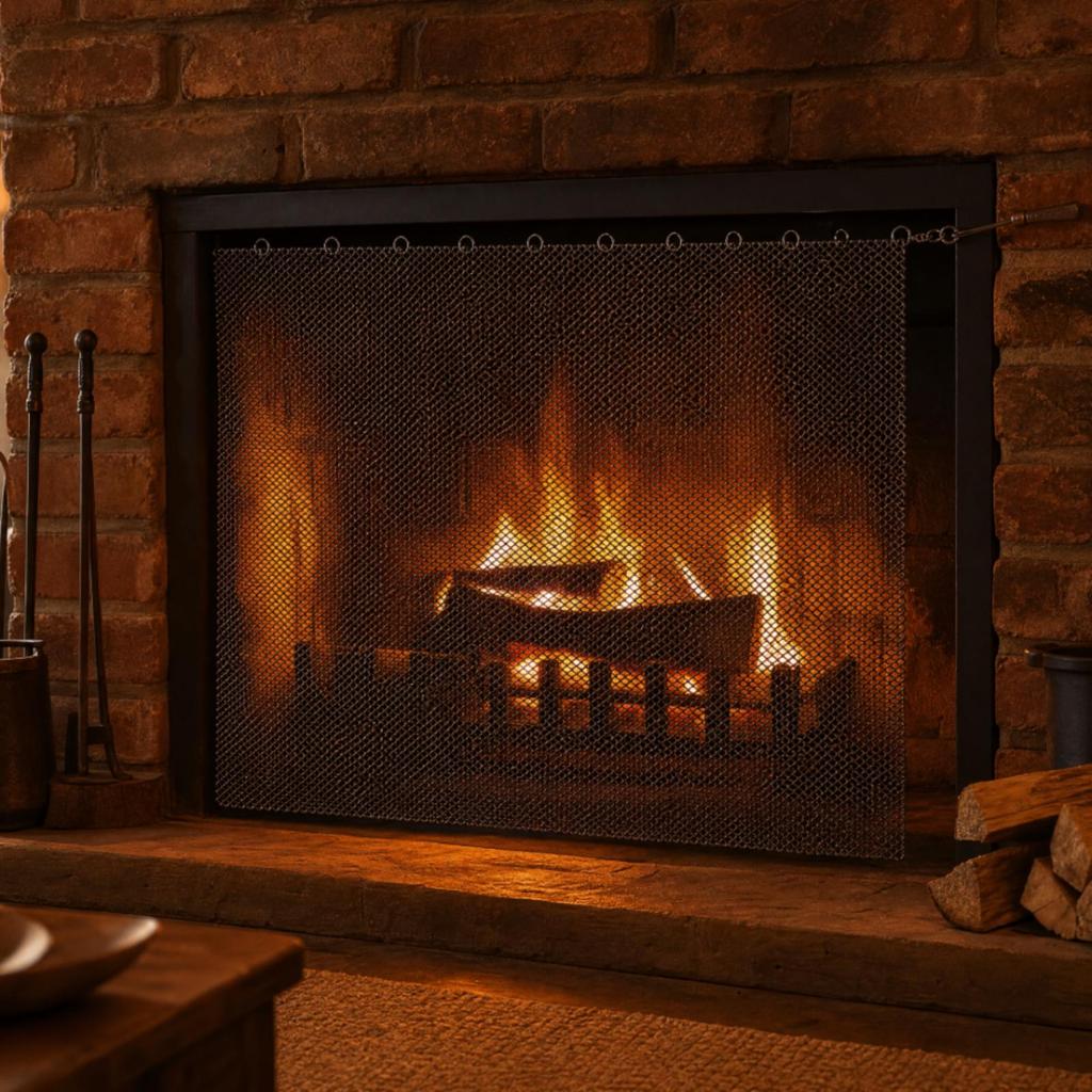 2 Pieces Ignite Guard Curtain Replacement for Wood-Combustion Fireplaces