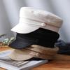 Hatt dam internetkändis basker mörkblå hatt vår sommar höst vinter mode koreansk version åttkantig retro ank näbb Kepsar