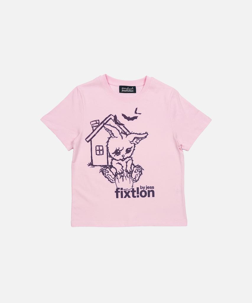 Jeseupigsyeon Bunny Fixt!On Mini Tee (Baby Pink)