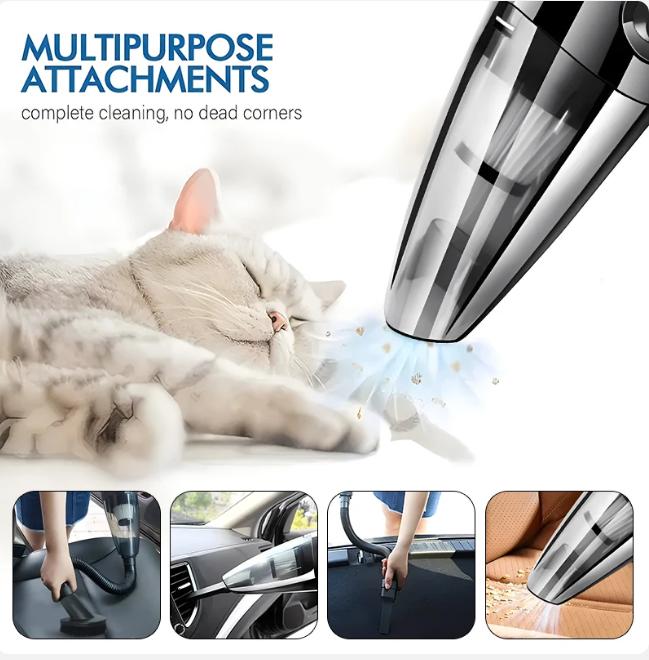 High-Suction Cordless Vacuum Cleaner - Large Capacity, Portable Design for Home & Car Cleaning
