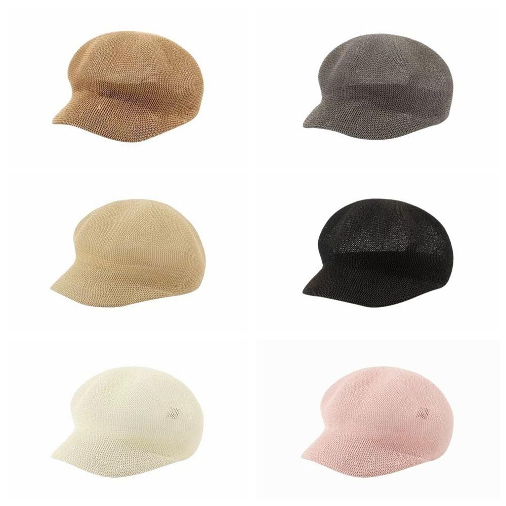 Bonnet Fin en Herbe Couleur Unie Casquette Octogonale Élégante Casquette de Baseball pour Femmes Filles