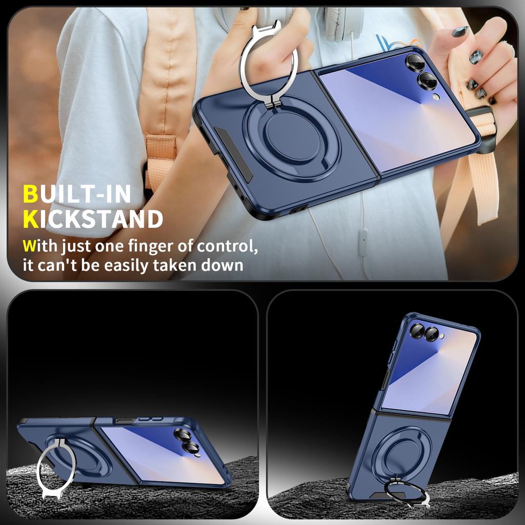 Ring Stand Magnetic Protective Plastic Case for Samsung Galaxy Z Flip 7 Flip7 FE Flip6 Flip 6 Zflip7 5G