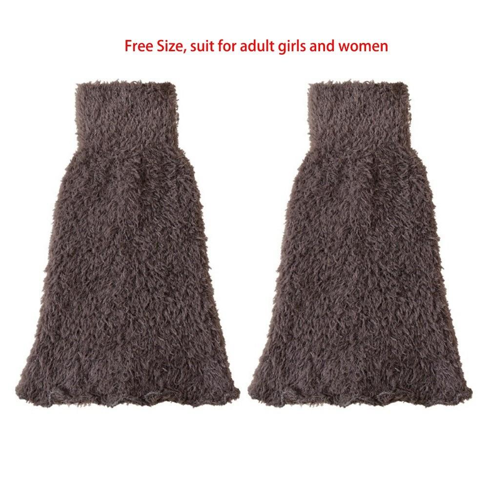 New Coral Fleece Leg Warmers Solid Color Warm Mid-Calf Sock Thickened Harajuku Middle Tube Socks Women