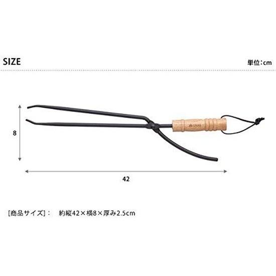 LOGOS Easy Firewood Tongs Fire Pit Charcoal Barbecue Use