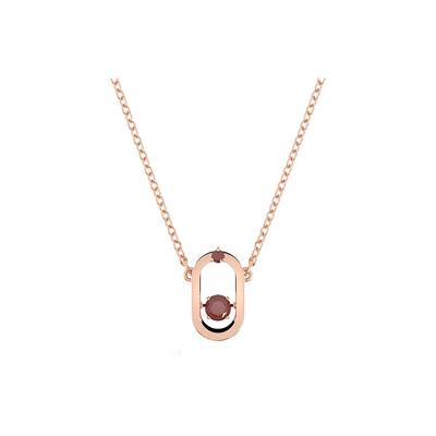 Una North Rose Gold Plated Pendant Necklace With Cubic Zirconia Women Necklace Red 5620550
