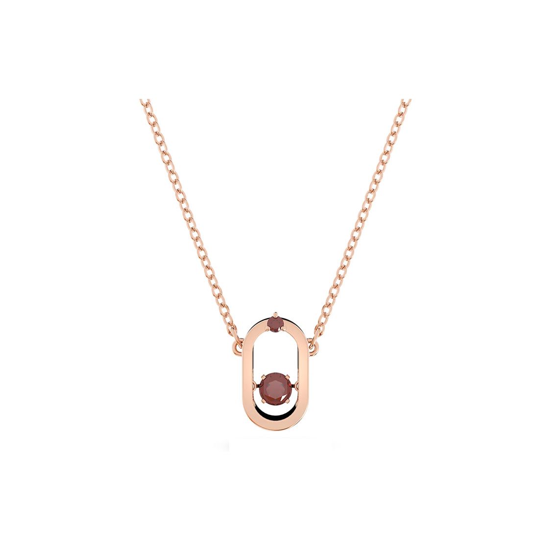 Swarovski Una North Rose Gold Plated Pendant Necklace With Cubic Zirconia Women necklace Red 5620550 Box (Random Color)