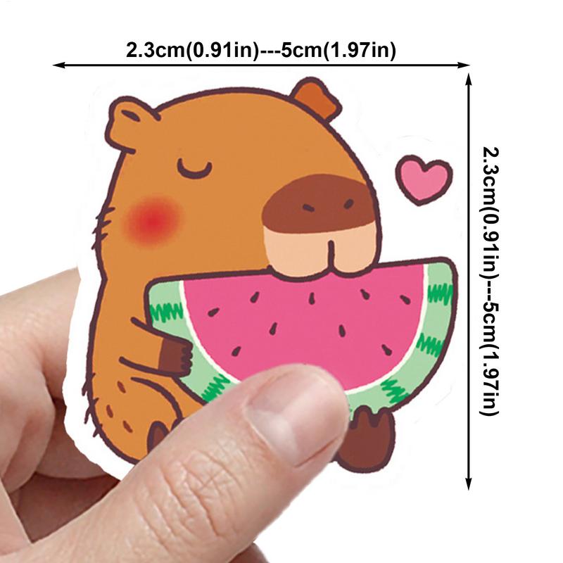 50PCS Cute Capybara PVC Sticker Aesthetic Children's Decoration Scrapbooking Sketchbook Korean Stationery School Supplies