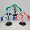 Anime New Hatsune Miku Figure Mini Character Ornaments Kawai Pink Green Hatsune Home desk Decoration Adult Toy kid Birthday Gift