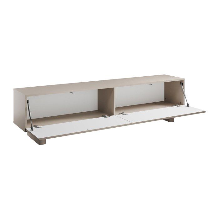 Meuble TV avec 2 portes en MDF - 180 cm - Beige - LUDIMA